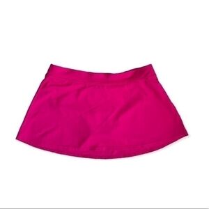 Islander Women's Fuchsia Pink Swim Skirt Bottom 10 High Waist A-Line Nylon VG
